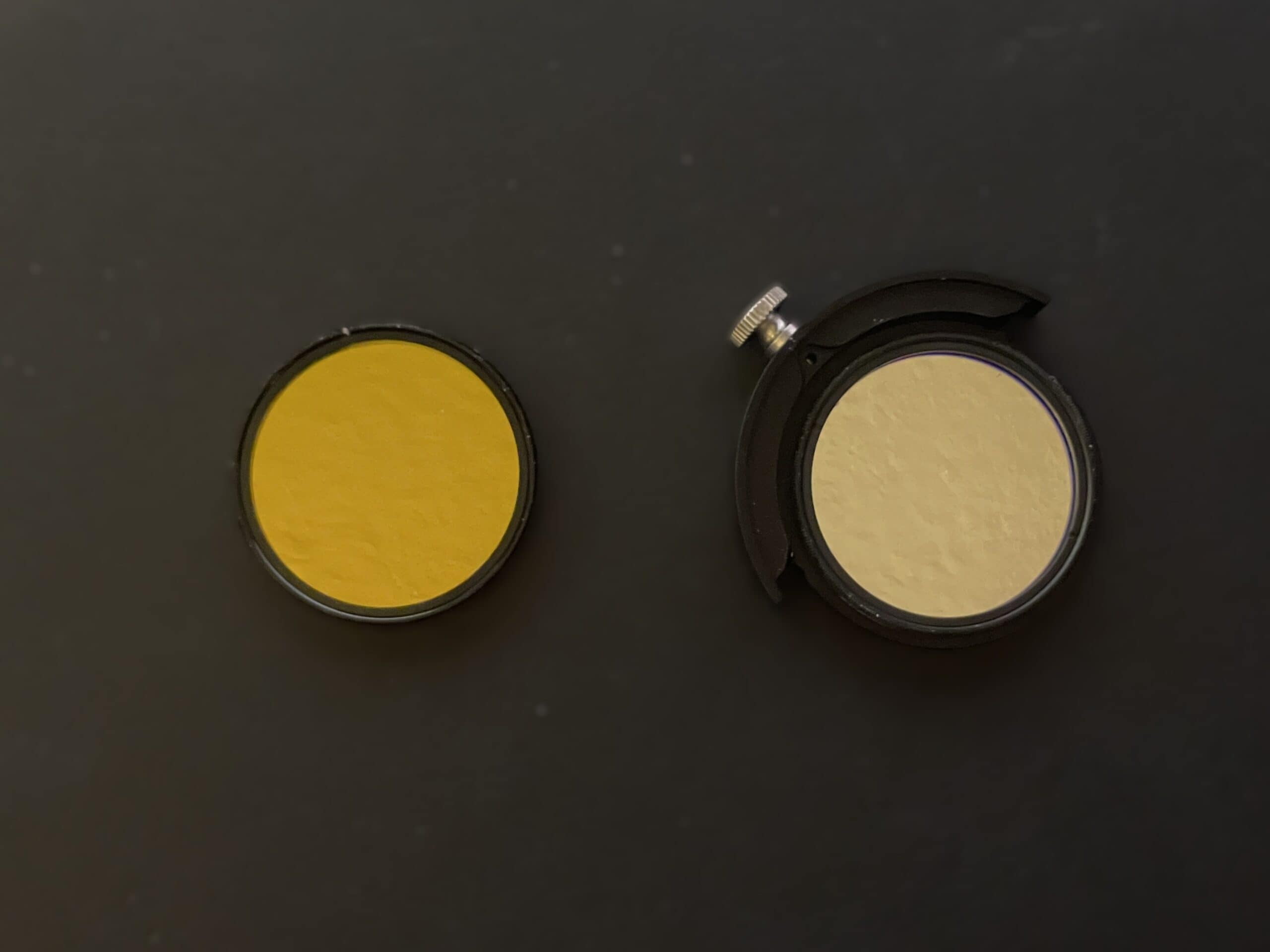 set of two filters on a black background